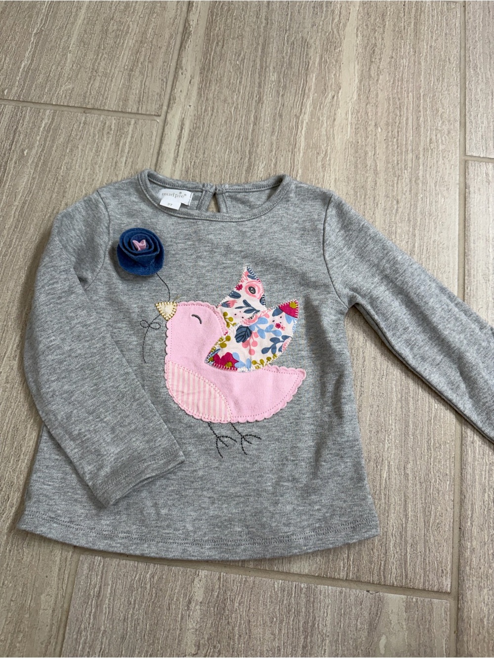MudPie bird and flower top